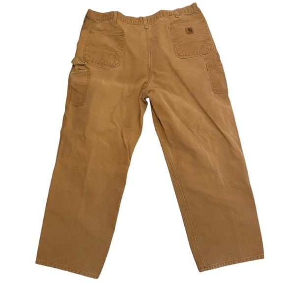 Carhartt original dungarees tan canvas utility pants 44 X 32 big & tall - Picture 2 of 8